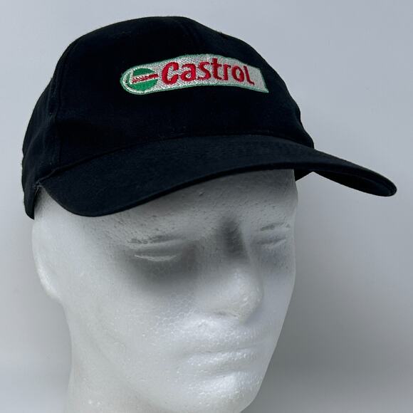 Castrol Oil Hat Baseball Cap Mechanic Auto Repair Black Strapback 6 Panel - Picture 9 of 9